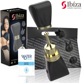 Ibiza Clit Stimulator Bow Shape 3 Heads Black Silicone