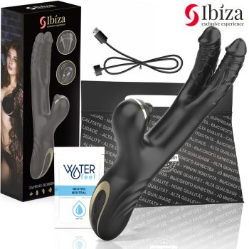 IBIZA - KÉT SÁRKÁNY DUPLA VIBRÁTOR FEKETE