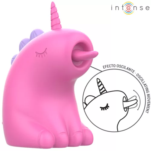 Intense Pinkie Clitoral Stimulator Unicorn Shape Vibrating Waterproof Fuchsia