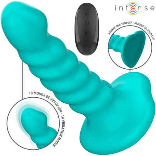INTENZÍV - BUFFY VIBRÁTOR MÉRET S SPIRÁL DESIGN 10 REZGÉSEK KÉK TÁVIRÁNYÍTÓVAL