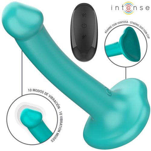 INTENSE - KATIE VIBRÁTOR TAPADÓKORONGGAL 10 REZGÉS KÉK TÁVIRÁNYÍTÓVAL