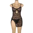 SUBBLIME - 954185 CSIPKE BABYDOLL ÁLLÍTHATÓ PÁNTOKKAL FEKETE S/M - 3