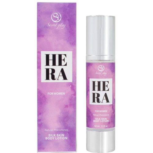 SECRETPLAY - HERA SELYEMBŐR TESTÁPOLÓ NŐKNEK 50 ML - Intim kényeztetés és érzéki simogatás a bőrápolás ban.