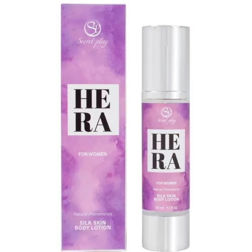 SECRETPLAY - HERA SELYEMBŐR TESTÁPOLÓ NŐKNEK 50 ML - Intim kényeztetés és érzéki simogatás