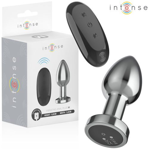 INTENSE - távirányítós fém anális vibrátor 10 rezgési móddal