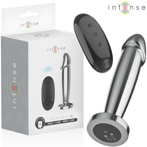 INTENSE – fém anál plug 10 vibrációval távirányítóval