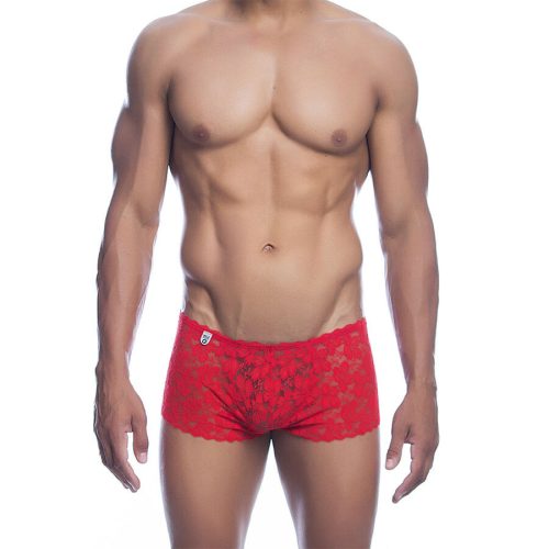 MOB - Piros Csipkés Boxer L/XL Méretben - Elegáns Intim Kényelem