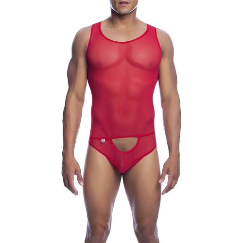 MOB - Vörös Áttetsző Testharisnya L/XL méretben - Élvezd a finom érzékiséget!