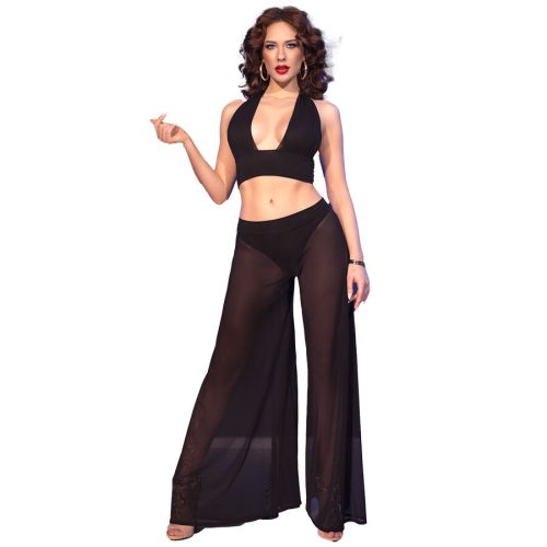 CHILIROSE – fekete top és leggings szett XL méretben