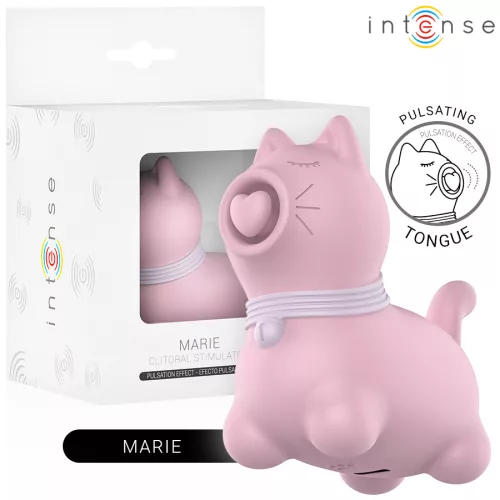 Intense Stimulator clitoridian cu efect pulsator roz USB reîncărcabil
