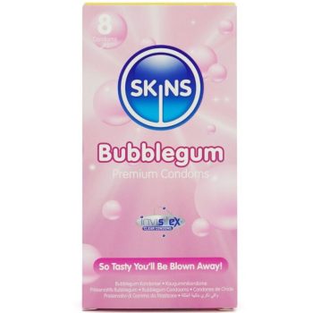 SKINS Bubblegum – prémium óvszer 8 db-os csomagban