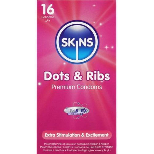 SKINS – prémium pontozott és bordázott óvszer csomag 16 db