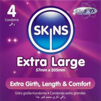 SKINS – Extra nagy prémium óvszer 4-es csomagban