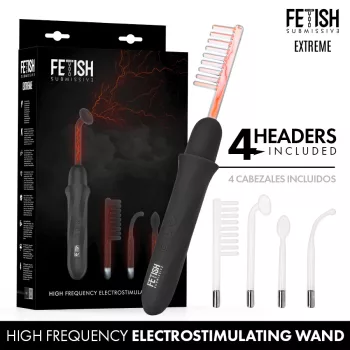   Fetish Submissive Electro-Stimulation Wand Vibrator 6 Levels Waterproof USB Rechargeable