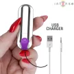 Intense Vibrator mini reîncărcabil 10 moduri Silver 8 cm silențios waterproof