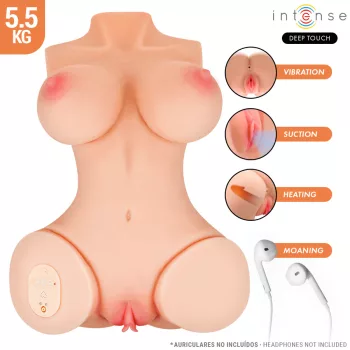   Intense Masturbator Torso cu Sucțiune Încălzire Vibrație și Control Remote 5.5 kg