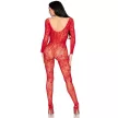 LEG AVENUE - csipkés fehérnemű bodystocking vörös színben