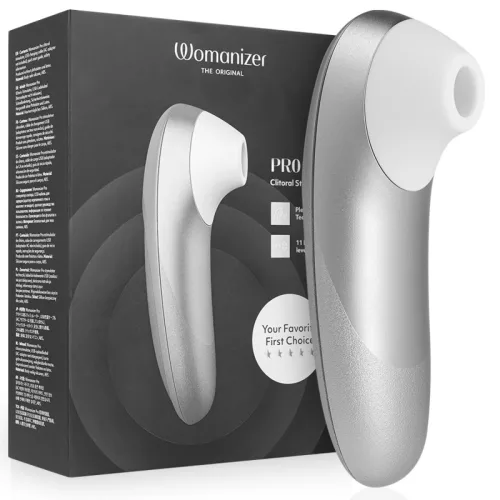 Womanizer Pro Vibrátor Klitorisz stimuláló 11 fokozat Vízálló Ezüstszürke