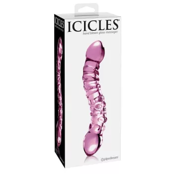 Icicles Glass Massager Double-Sided Tapered 13cm Clear
