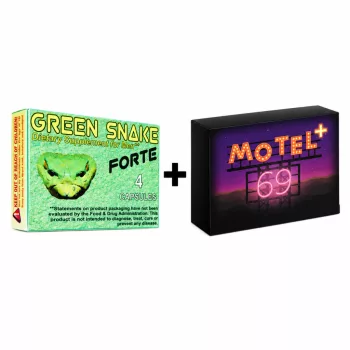   Green Snake  kapszula – 4 db + Motel 69 Alkalmi potencianövelő kapszula -  2 db csomag