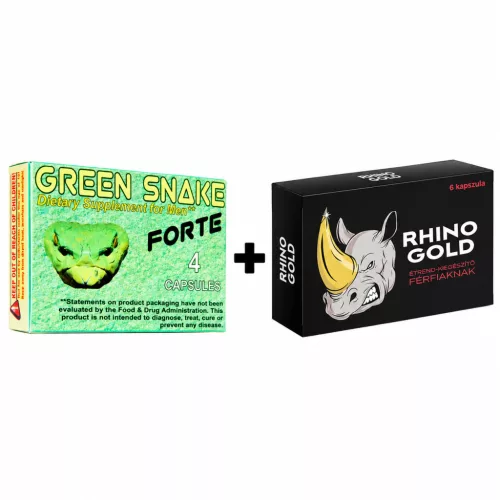 GREEN SNAKE - 4 DB + Rhino Gold Alkalmi potencianövelő kapszula - 6 db csomag