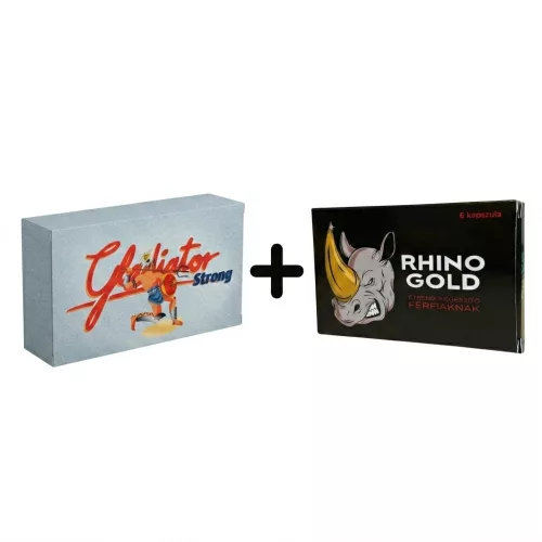 Rhino Gold and Gladiátor Strong Male Enhancement Capsules Pack 10 pcs Natural